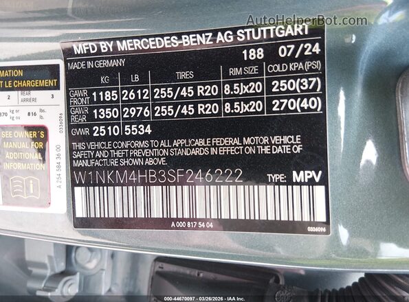W1NKM4HB3SF246222 2025 MERCEDES-BENZ GLC 300 Light Blue Vista del compartimento del motor