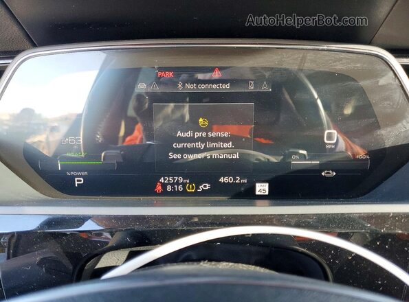 WA12AAGE7MB003267 2021 AUDI E-TRON Gray Widok zestawu wskaźników