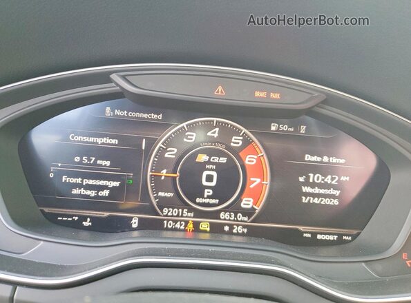 WA1A4AFY5J2151427 2018 AUDI SQ5 Черный Вид щитка приборов
