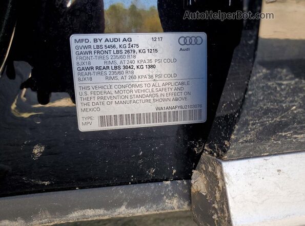 WA1ANAFY8J2103076 2018 AUDI Q5 Черный Вид подкапотного пространства