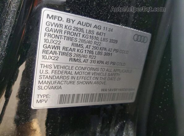 WA1AVBF19SD015684 2025 AUDI Q8 Black Widok wnętrza 360 stopni
