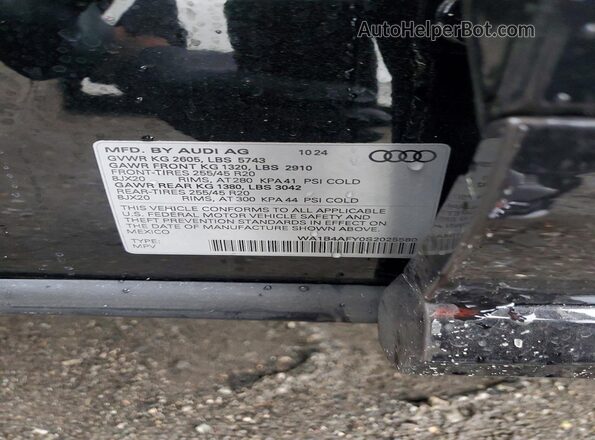 WA1B4AFY0S2025580 2025 AUDI SQ5 Black Widok naklejki z numerem VIN