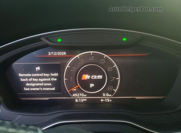 WA1C4AFY5J2158726 2018 AUDI SQ5 Black Widok zestawu wskaźników