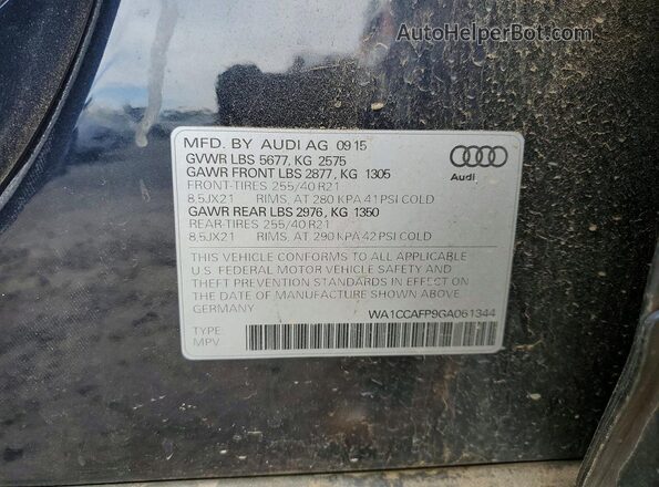 WA1CCAFP9GA061344 2016 AUDI SQ5 Blue VIN կոդի պիտակի տեսք