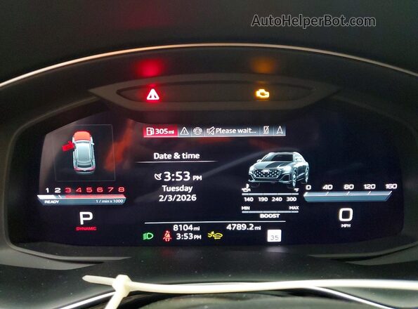 WA1CWBF1XSD010290 2025 AUDI SQ8 Синий Вид щитка приборов