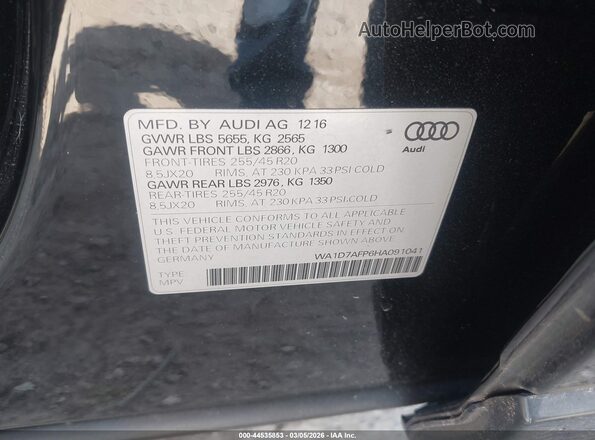 WA1D7AFP6HA091041 2017 AUDI Q5 Black Widok komory silnika
