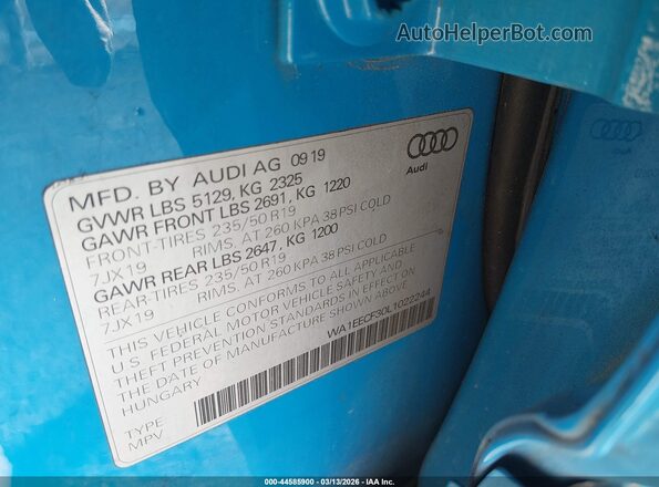 WA1EECF30L1022244 2020 AUDI Q3 Синий Вид подкапотного пространства