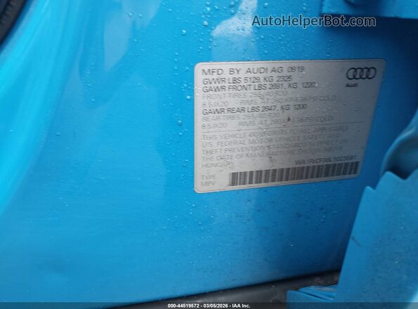 WA1FECF36L1023581 2020 AUDI Q3 Blue Widok komory silnika