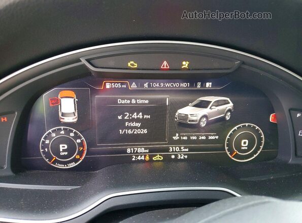 WA1LAAF70KD010943 2019 AUDI Q7 Gray Widok zestawu wskaźników