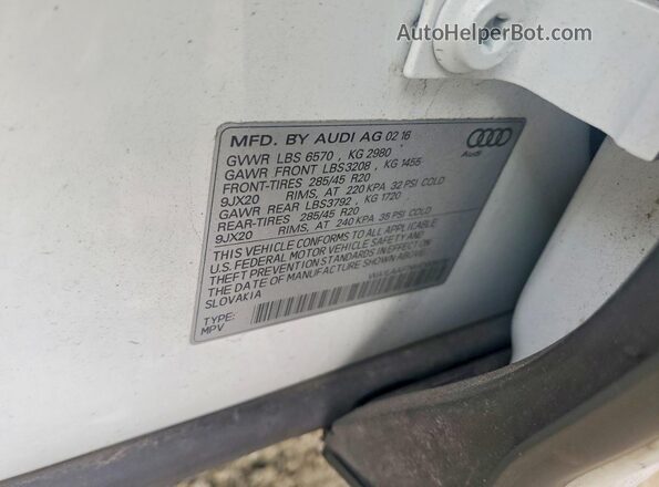 WA1LAAF78HD008138 2017 AUDI Q7 Белый Вид подкапотного пространства
