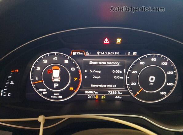 WA1LAAF79KD007474 2019 AUDI Q7 Black Instrument cluster view