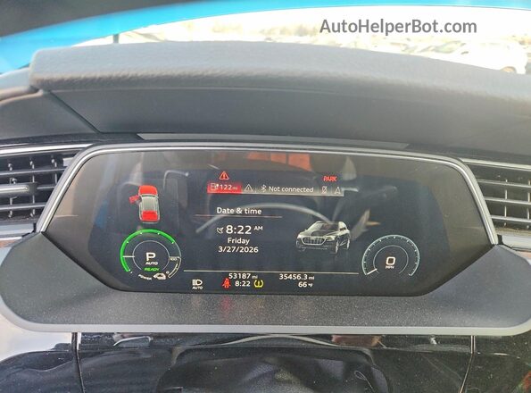 WA1LAAGEXKB009663 2019 AUDI E-TRON Blue ხელსაწყოთა პანელის ხედი