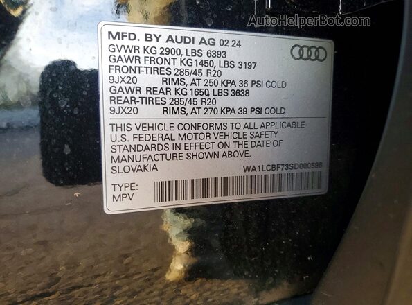 WA1LCBF73SD000598 2025 AUDI Q7 Black Widok komory silnika
