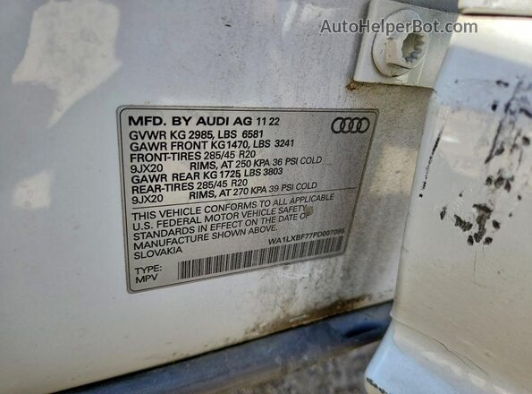 WA1LXBF77PD007095 2023 AUDI Q7 Белый Вид подкапотного пространства
