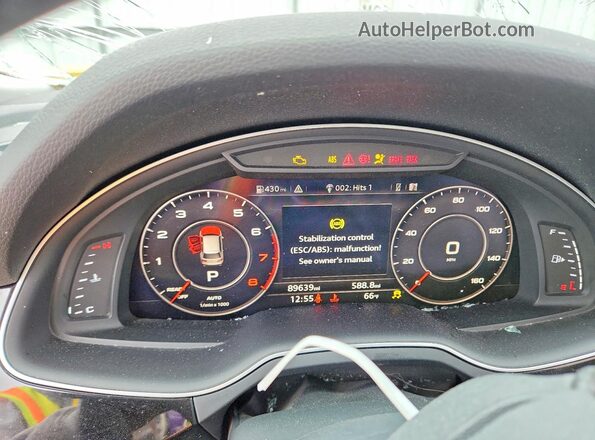 WA1VAAF73KD019032 2019 AUDI Q7 Gray Vista del cuadro de instrumentos