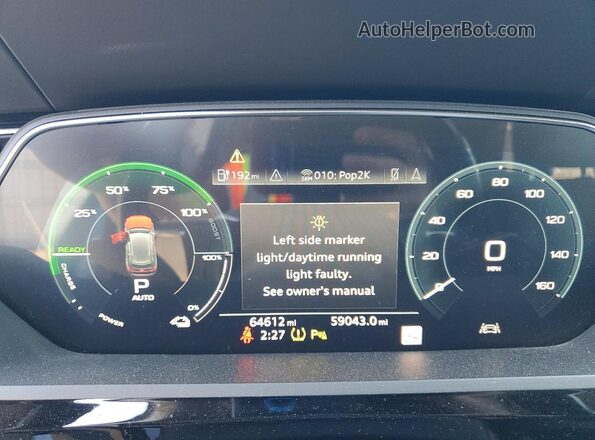 WA1VAAGEXKB010322 2019 AUDI E-TRON Blue Widok zestawu wskaźników