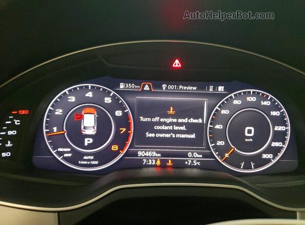 WA1WAAF75JD040922 2018 AUDI Q7 Синий Вид щитка приборов