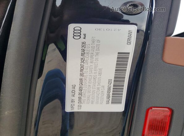 WAUABAF45MA014293 2021 AUDI OTHER Черный Вид наклейки с VIN-кодом