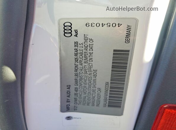 WAUABAF4XNN003364 2022 AUDI OTHER Белый Вид подкапотного пространства