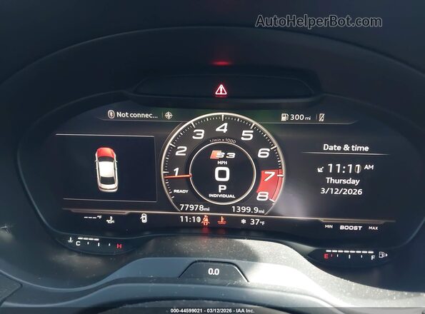 WAUB1GFF3H1034852 2017 AUDI S3 Серый Вид задних сидений