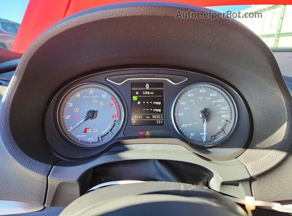 WAUB1GFF8G1035848 2016 AUDI S3 Red Widok zestawu wskaźników