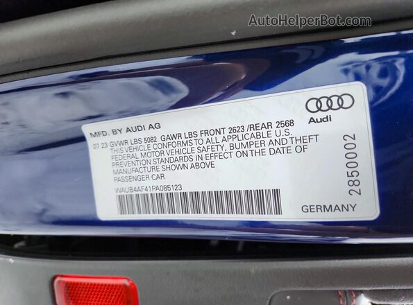 WAUB4AF41PA085123 2023 AUDI S4 Blue Vista del compartimento del motor