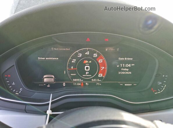 WAUB4AF44KA034904 2019 AUDI S4 Black Widok zestawu wskaźników