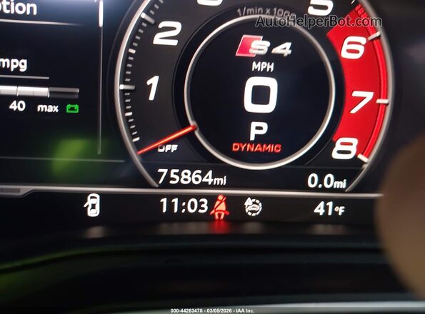 WAUB4AF48KA008838 2019 AUDI S4 Gray უკანა სავარძლების ხედი
