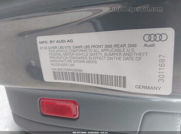 WAUB4CF59PA006589 2023 AUDI S5 Gray Widok komory silnika