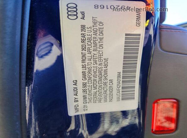 WAUC4AF42NA019844 2022 AUDI S4 Синий Вид подкапотного пространства