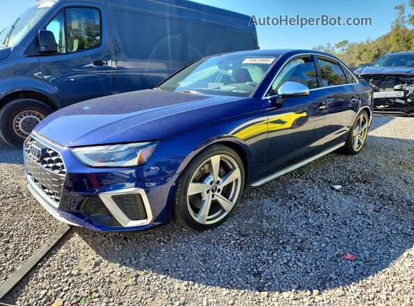 WAUC4AF42NA019844 2022 AUDI S4 Синий Передняя левая четверть