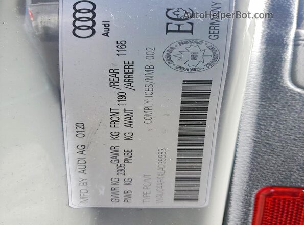 WAUC4AF4XLA039983 2020 AUDI S4 Серый Вид подкапотного пространства