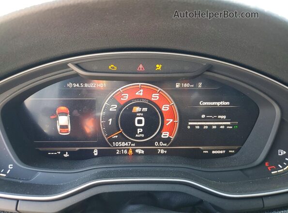 WAUC4CF55KA027937 2019 AUDI S5 Серый Вид щитка приборов