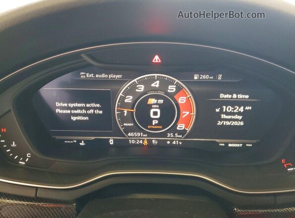 WAUC4DF50JA027963 2018 AUDI S5 Белый Вид щитка приборов
