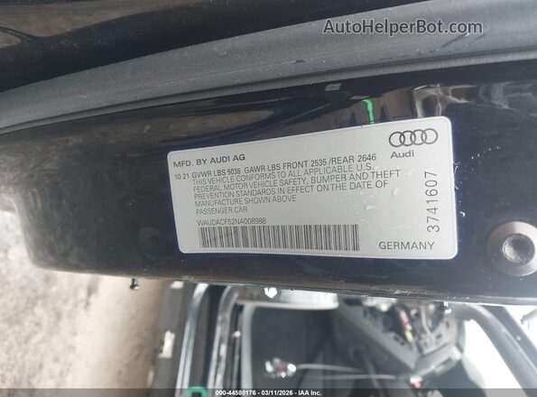 WAUDACF52NA008988 2022 AUDI OTHER Black Вид підкапотного простору