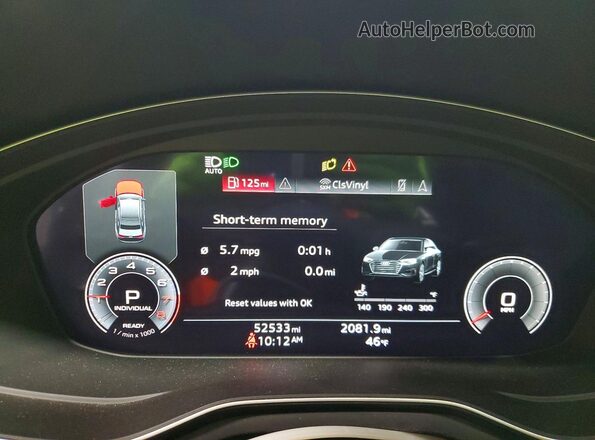 WAUEAAF45NN010761 2022 AUDI OTHER Угольный Вид щитка приборов