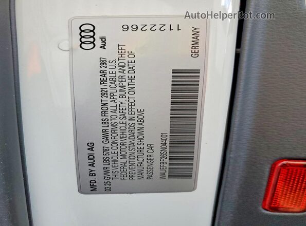 WAUEFBF26SN044001 2025 AUDI S6 Белый Вид подкапотного пространства