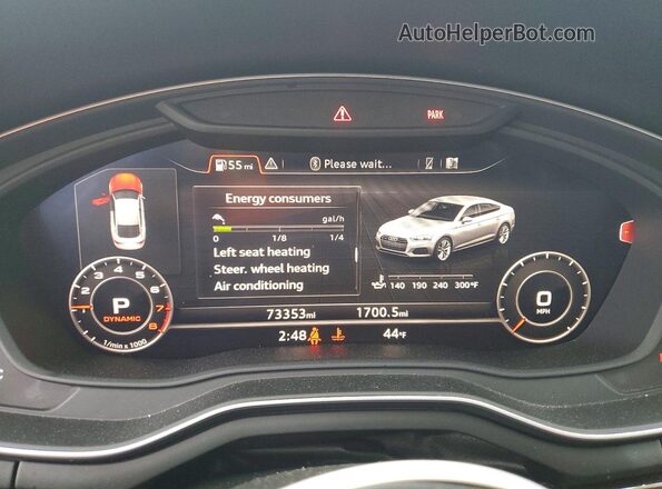 WAUENCF58JA040539 2018 AUDI OTHER Белый Вид щитка приборов