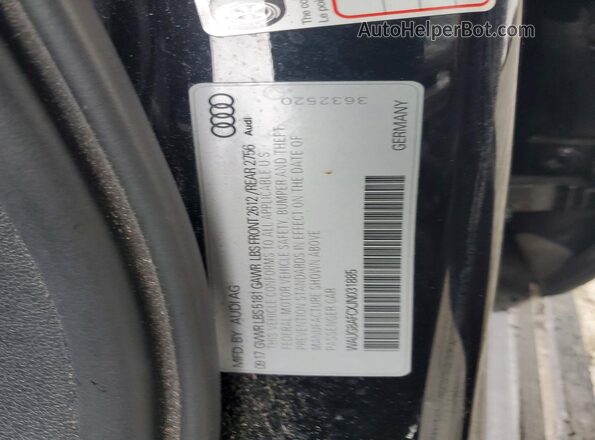 WAUG8AFCXJN031885 2018 AUDI OTHER Black Вид підкапотного простору