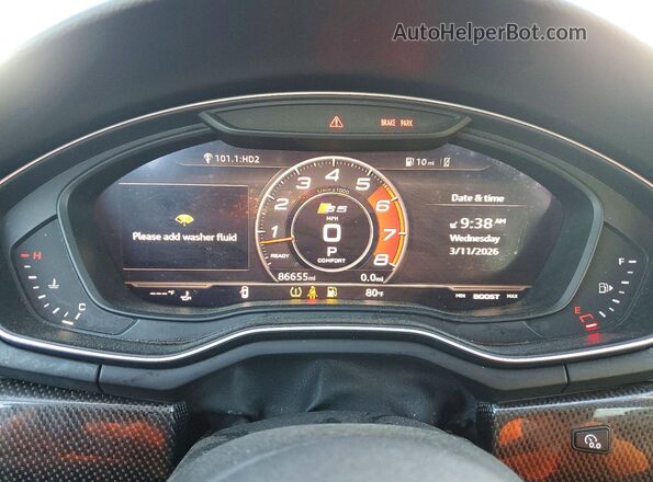 WAUP4AF59JA077177 2018 AUDI S5 Черный Вид щитка приборов