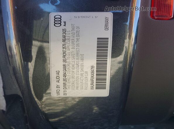 WAUR4AF59KA084799 2019 AUDI S5 Черный Вид подкапотного пространства