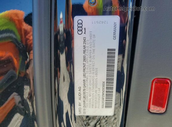 WAUV2AF29KN093604 2019 AUDI OTHER Black Вид підкапотного простору