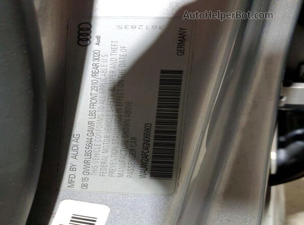 WAUW2AFC4GN065603 2016 AUDI S7 Серебряный Вид подкапотного пространства