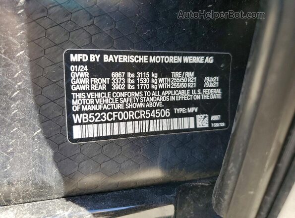 WB523CF00RCR54506 2024 BMW IX Черный Вид наклейки с VIN-кодом