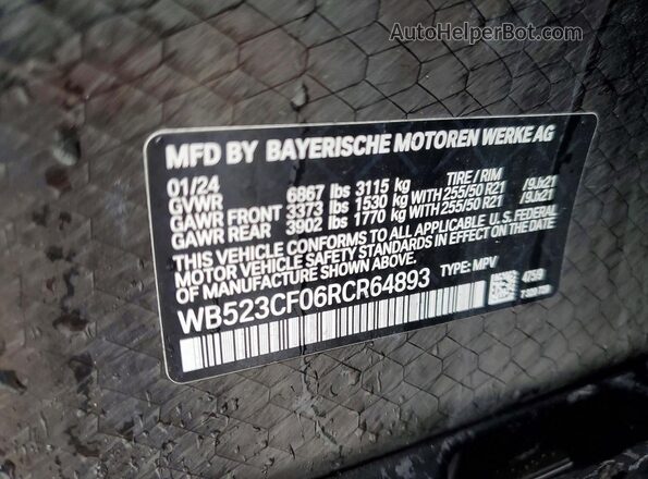 WB523CF06RCR64893 2024 BMW IX Черный Вид наклейки с VIN-кодом
