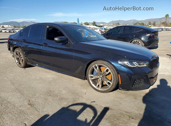 WBA13BK00MCF75241 2021 BMW M5 Синий Передняя правая четверть