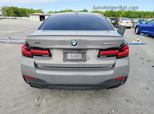 WBA13BK01MCF22757 2021 BMW M5 Gray Вид ззаду