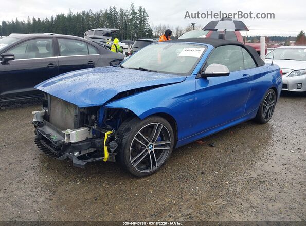 WBA2N3C57JVC29296 2018 BMW M2 Blue Առջևի ձախ երեք քառորդ տեսարան