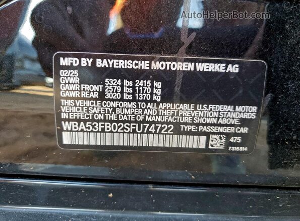 WBA53FB02SFU74722 2025 BMW M4 Черный Вид подкапотного пространства