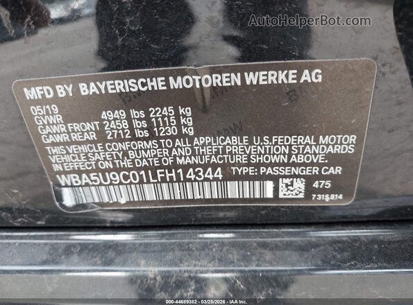 WBA5U9C01LFH14344 2020 BMW M3 Black Вид підкапотного простору